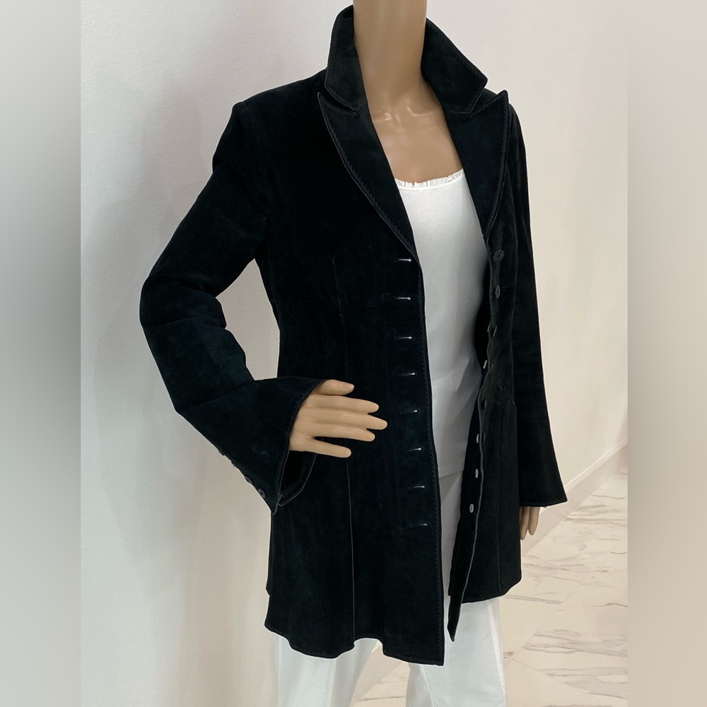 NWOT Gorgeous Anne Klein Black Suede Coat, Size 6